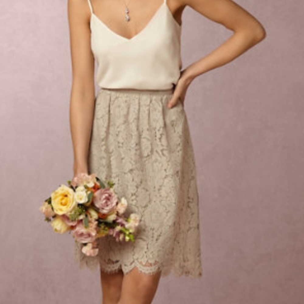 BHLDN Lace Skirt Jenny Yoo Collection Mink